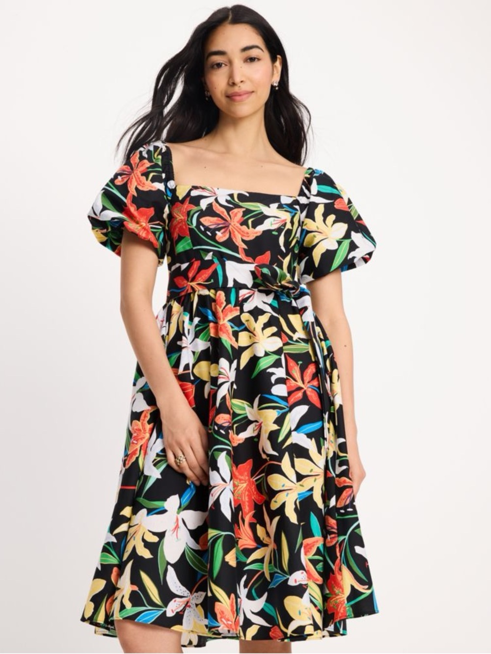 NWT Kate Spade Summer Lillies Off the Shoulder Floral Dress L